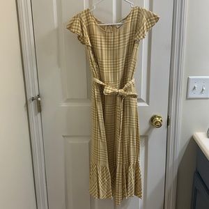 Spring Maternity Dress, Yellow Plaid, Motherhood Maternity XL